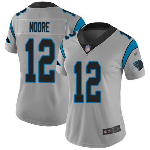 Carolina Panthers Limited Silver Women DJ Moore Jersey NFL Football #12 Inverted Legend->women nfl jersey->Women Jersey